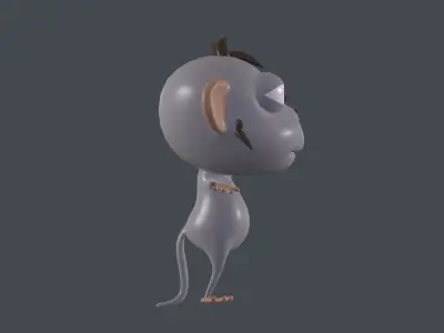 Monkey Cartoon Rigged model Low-poly 3D model