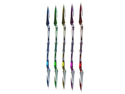 a set of cutting weapons - spear Low-poly 3D model