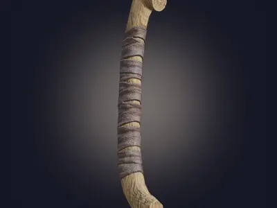 Stylized Scythe Weapon PBR low poly game ready Low-poly 3D model