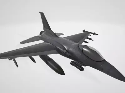 STL File - Fighter Jet - F-16 Falcon - 3D CAD Model  3D print model