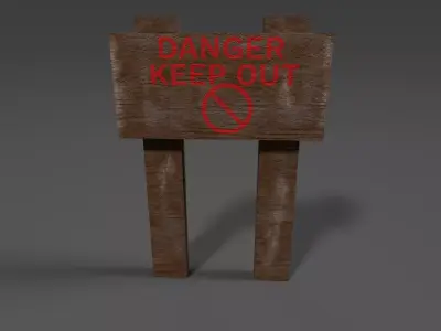 Old Sign - Low Poly Free low-poly 3D model