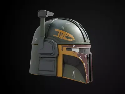 Stylized Interstellar Bounty Hunter Helmet - Starforge Hunter 3D print model