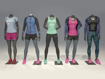  Female mannequin Nike pack 1 3D model 