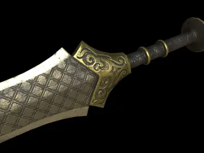 Fantasy Ancient Chinese Sword Low-poly 3D model
