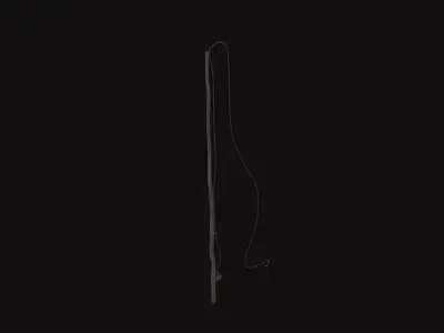Medieval Fishing Rod Low-poly 3D model