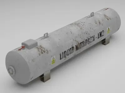 Industrial liquid nitrogen storage tank 3D model