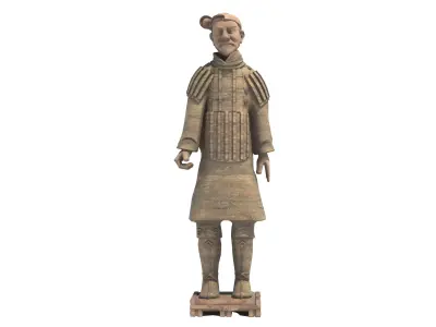 Terracotta Warriors statue 2 Low-poly 3D model