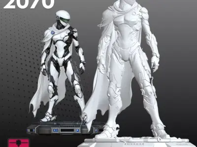 Futuristic Female Warrior STL Guardian 3D 3D print model