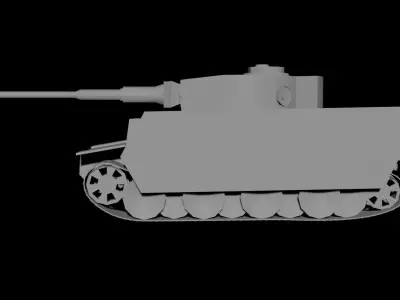 Tiger lowpoly tank Free low-poly 3D model