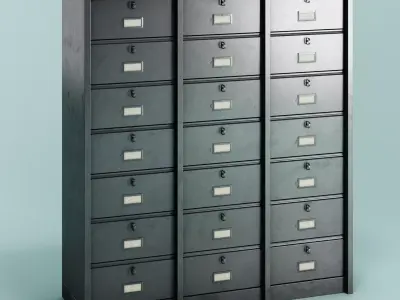 Industrial metal cabinet - Maison du Monde MABILLON Free 3D model