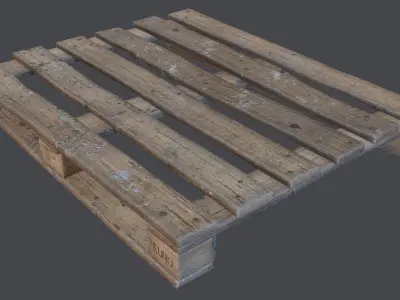 Old Palette damaged Low-poly 3D model