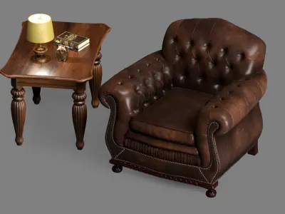 Thomas chesterfield armchair antique 3D model
