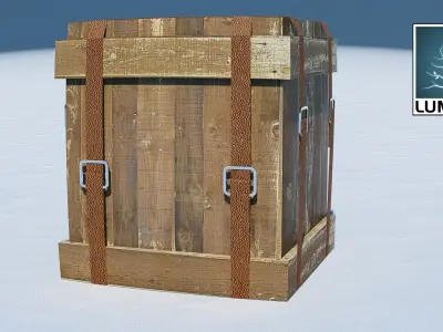Ammunition BOX Low-poly 3D model 2