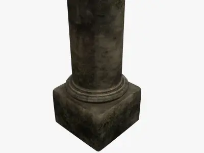 Column stone Low-poly 3D model 2