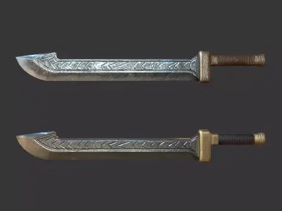 Cleaver Sword Low-poly 3D model