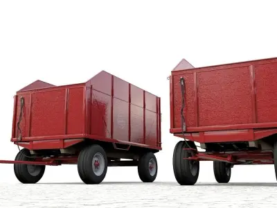 Heider Wooden Dump Wagons 3D model