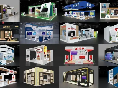 Exhibition booth mega collection vray and corona  3D Model Pack
