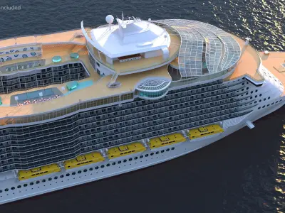 Cruise Ship Simple Details 3D model