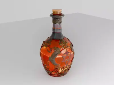 3D Vintage Decorative Bottle Model 3D model