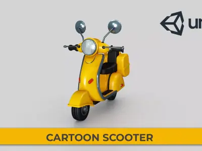 Cartoon Scooter - Stylized Motorcycle Low-poly 3D model