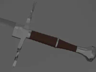 Bastard sword Free low-poly 3D model buy