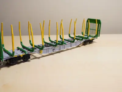 Pre supported Sgnss R 9 log carrying wagon H0 Scale 3D print model