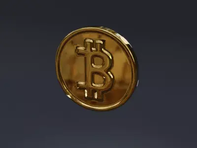 Bitcoin Printable 3D Coin Low-poly 3D model