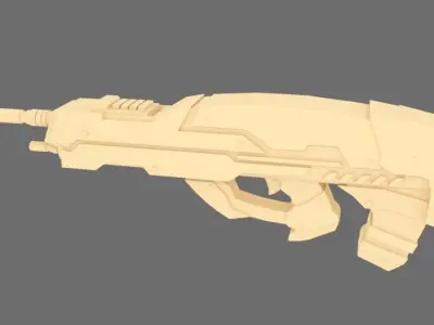 Scifi Gun 01 3D Model Low-poly 3D model