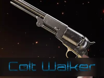 Colt Walker 1847 Low-poly 3D model