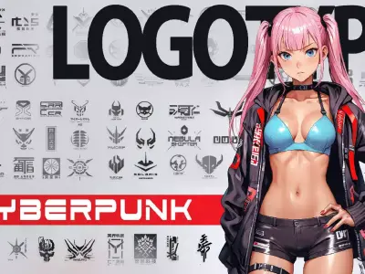 Cyberpunk logo 3D model