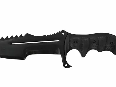 Combat knife Low-poly 3D model 3