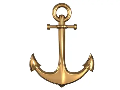 Anchor Gold PBR Low-poly 3D model