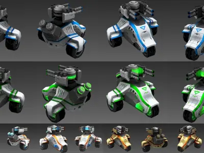 S Tank SciFi - Ultimate Game-Ready War Machine  Low-poly 3D model