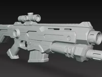 Sci-fi assault rifle 3D model