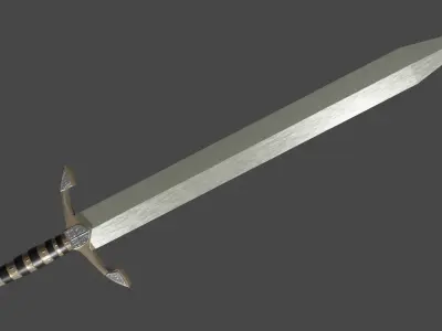 Spatha sword with Excalibur handle Low-poly 3D model