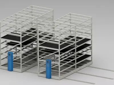 Adjustable Sliding Rack for Medical Laboratory  3D model