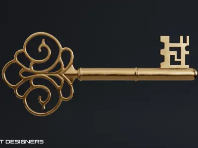 Vintage Key 3D Model 3D model