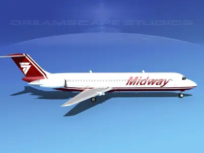Douglas DC-9-40 Midway 3D model