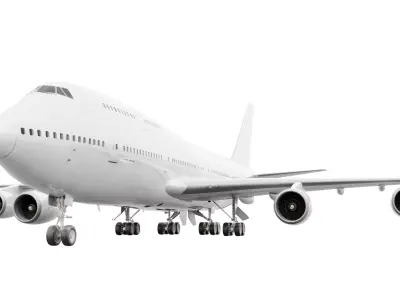 Boeing 747-400 Animated Realistic Jet Airliner Plane 3D model