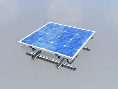 Solar module version 3 2x2m with stand 3D Model Pack