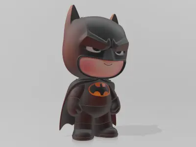 Chibi Batman with Expressive Face 3D Model 3D model