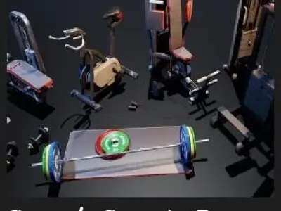 Gym  Prop Package Low-poly 3D model