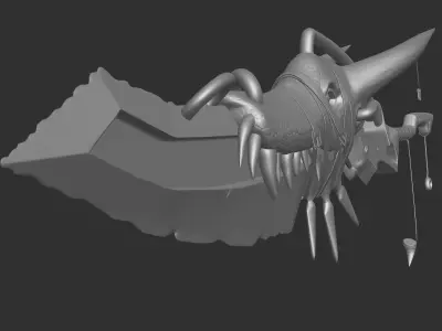 Dinosaur knife 3D Hig Poly Model 3D model