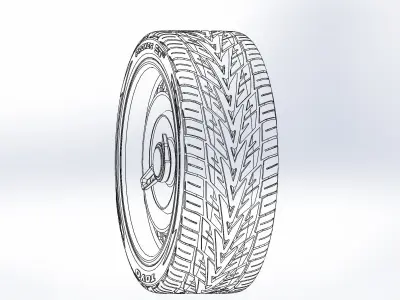 Custom wheels Schott BelAir 22inch for scale model 3D print model