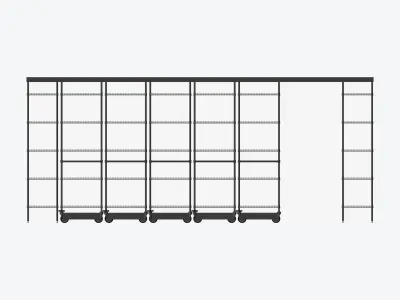 Shelving - Track - Integral - Wire Shelving Low-poly 3D model