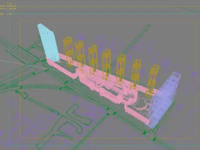 Architecture futuristic skyscraper 3D model