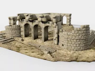ancient roman ruins hierapolis 3D model