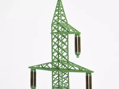 Transmision tower 3x110kV mod3 1-120 resin 3D print model
