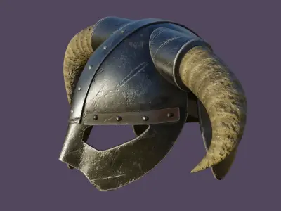 helmet remake low-medium poly model from the game skyrim Low-poly 3D model