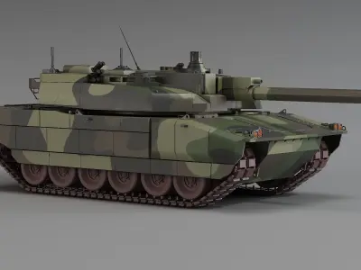  Amx-56 main tank  AMX-56 Leclerc Tank tracked combat vehicle 3D model